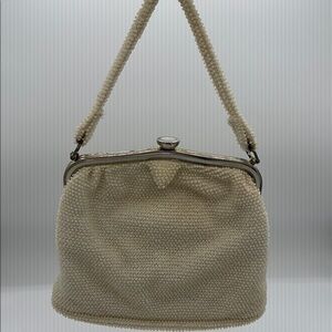 Elegant Cream Vintage Corde-Bead Women's Handbag - Wedding Time!